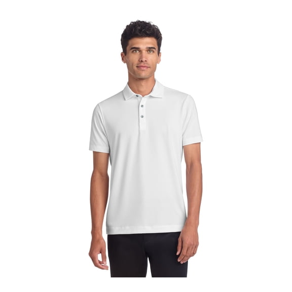 MERCER METTLE Unisex Stretch Jersey Polo | Short Sleeve Work Polo for Men & Women, Moisture Wicking Jersey Shirt - White 4XL