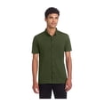 thumbnail image 1 of MERCER+METTLE Unisex Stretch Pique Full-Button Polo | Button Down Collared Shirt for Men & Women, Business Casual Shirt - Townsend Green M, 1 of 4