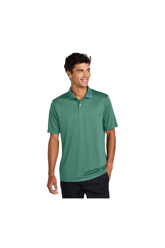 Unisex Recharge Jersey Polo | Short Sleeve Collared Shirt for Men & Women, Casual Performance Polo for Work - Sage Heather XL