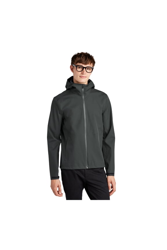 Unisex Waterproof Rain Shell | Lightweight Rain Jacket for Men & Women, Fully Seam Sealed, Brimmed Hood - Anchor Grey S