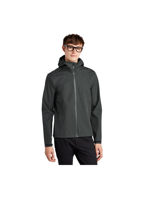 Unisex Waterproof Rain Shell | Lightweight Rain Jacket for Men & Women, Fully Seam Sealed, Brimmed Hood - Anchor Grey L