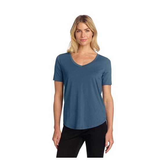 MERCER+METTLE Women's Stretch Jersey Relaxed Scoop | Soft & Lightweight T-Shirt for Women, Elevated Basic Tee for Work - Insignia Blue 2XL