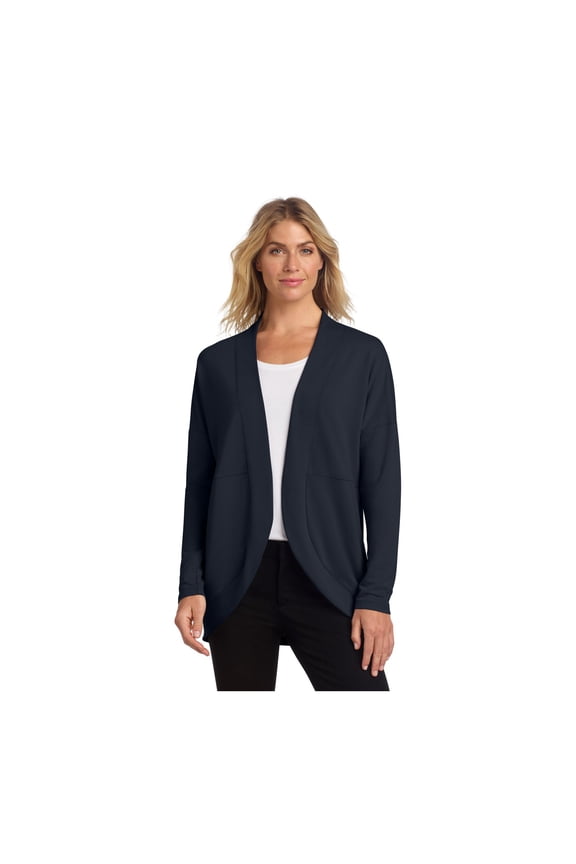Women's Stretch Open-Front Cardigan | Open Sweater for Women, Cocoon Cardigan for Work & Casual Wear - Night Navy S