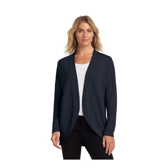 MERCER+METTLE Women's Stretch Open-Front Cardigan | Open Sweater for Women, Cocoon Cardigan for Work & Casual Wear - Night Navy 3XL