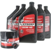 MERCURY 25w-40 Oil Change and Filter Kit 75-90-115hp Four Stroke Outboard 8M0081917