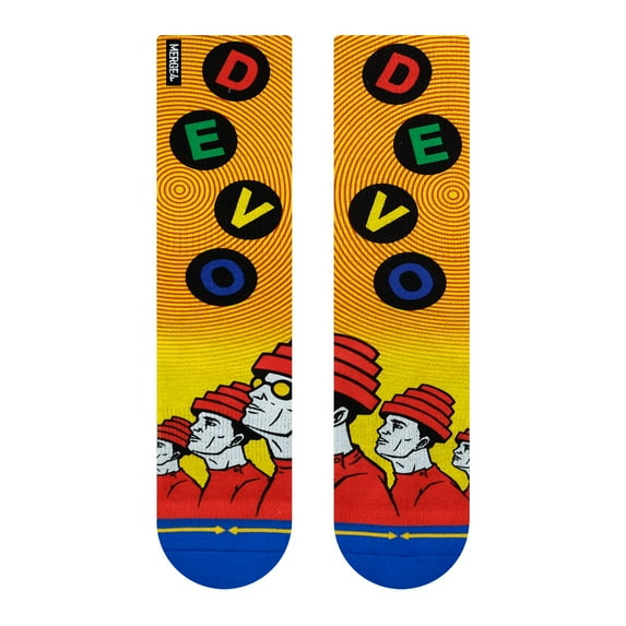 MERGE4 Devo Live Crew Large Crew Socks for Men and Women Multicolored Compression Collectable Band Socks