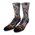 thumbnail image 1 of MERGE4 Meerkat Medium Crew Socks for Men and Women Grey Graffiti Animal Comfortable Padded Soles Moisture Wicking Soles, 1 of 5