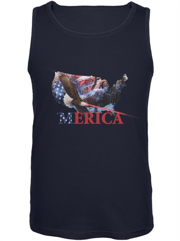 MERICA Laser Eagles Navy Adult Tank Top - Small