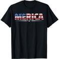 thumbnail image 1 of MERICA - USA America Flag & Firework Happy 4th July T-Shirt, 1 of 3