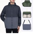 thumbnail image 1 of MERIDIANO Men's Hooded Packable Windbreaker Converts to Sling Bag Lightweight Water Resistant Nylon Jacket, 1 of 11