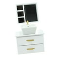 thumbnail image 1 of MERIGLARE 1:12 Miniature Bathroom Sink Cabinet Mirror, Dollhouse Wash Basin Cabinet Model Dollhouse Decoration Best Gift Toys for child White, 1 of 8