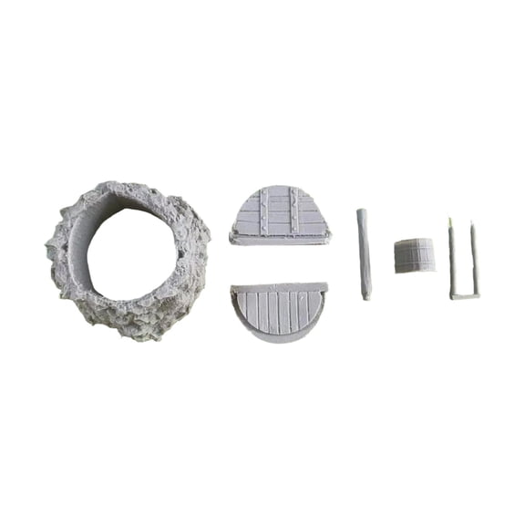 MERIGLARE 1:35 Miniature Water Well Model Kit Casting Resin Model Assembly Scene Layout Collectible Hobby Crafts Tabletop Ornament Prop