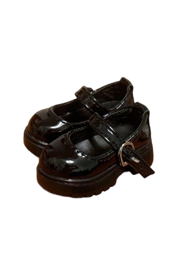 1/4 Doll Shoes Chunky Trendy Platform Mini Dress up for Female Action Figure Black