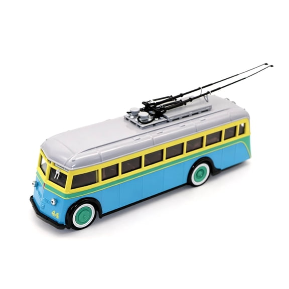 MERIGLARE 1:43 Scale Trolleybus Model with Pantograph Die-cast Metal Collectible for Transit Enthusiasts Office Desk Display