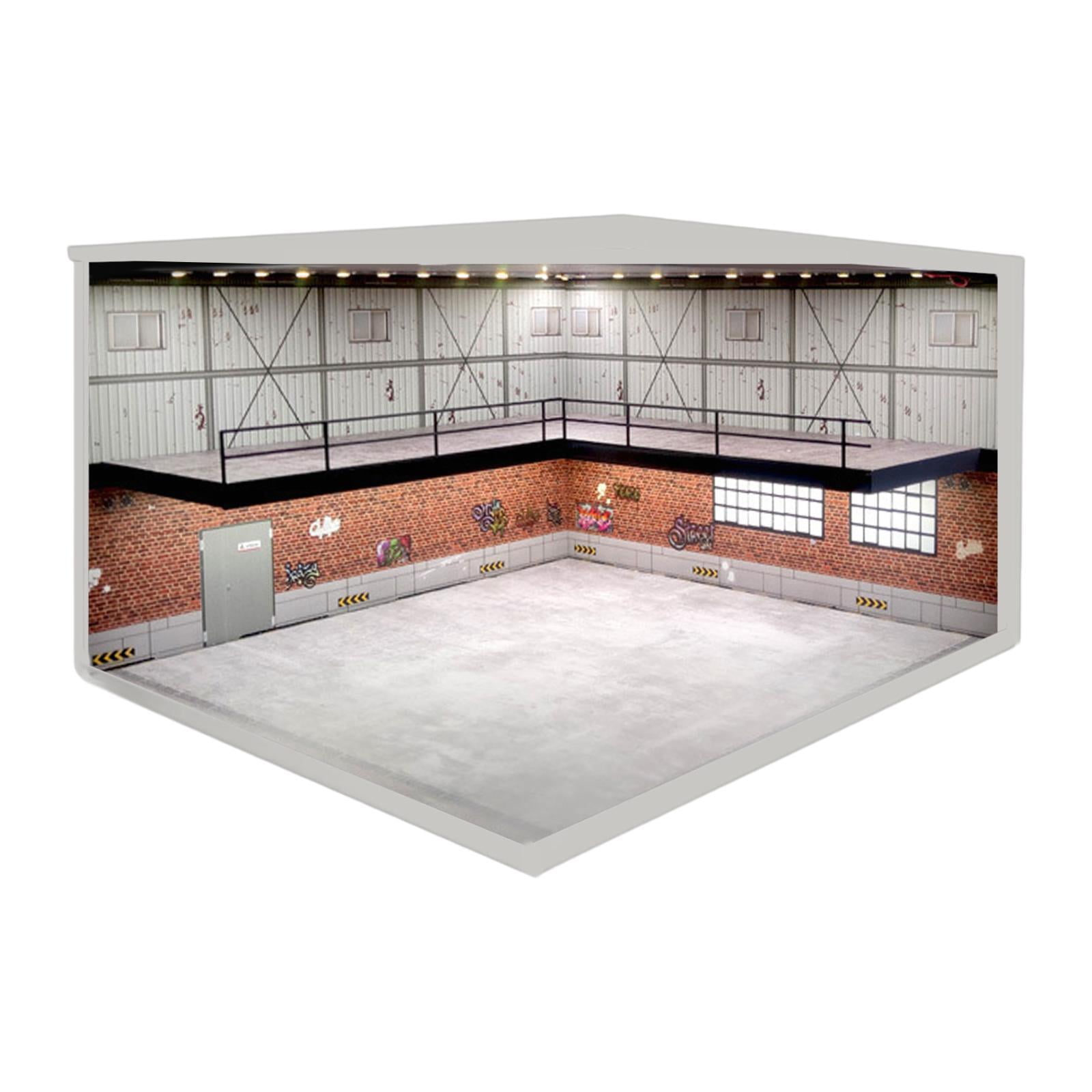 MERIGLARE 1/64 Parkplatz Vitrine Mit LED - Displaykoffer Für Modellautos