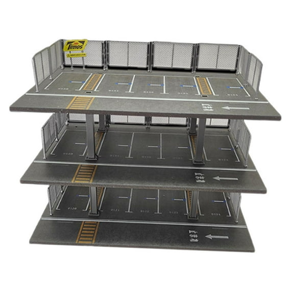 MERIGLARE 1/64 Diecast Model Car Display Case Parking Lot Display Case Background Tabletop Decor for Doll Alloy Car Sports Car Toy Cars Japanese 3 Layer