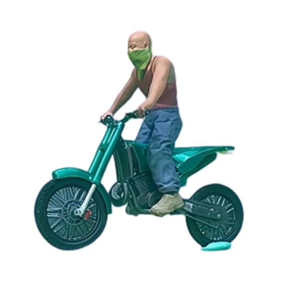 MERIGLARE 1/64 Miniature Biker and Motorcycle Resin Tiny People Model for Train Layout Green