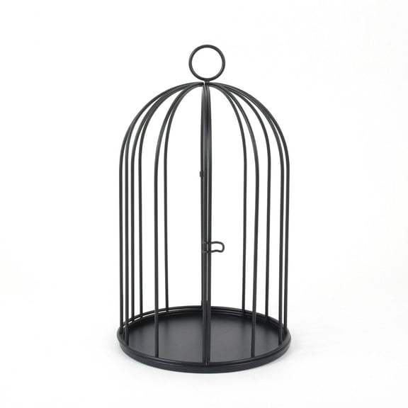 MERIGLARE 1 Decorative Birdcage Tabletop Ornament with Loop Handle Hanging Iron Wire Display Cage for Wedding Centerpiece Floral Arrangement and Home Shelf Decor