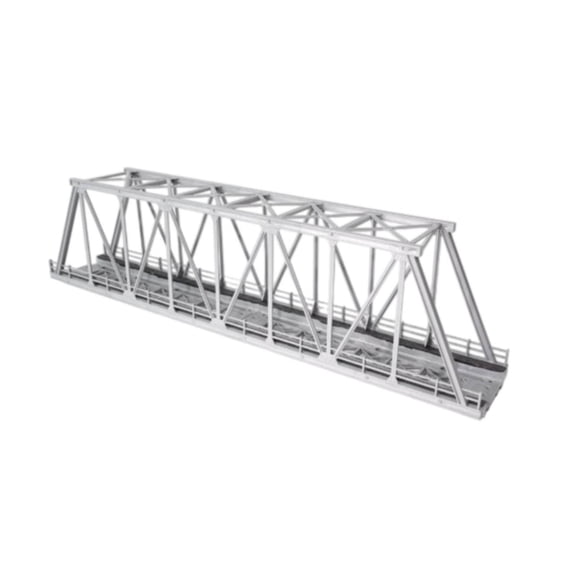 MERIGLARE 1 Pack HO Scale Steel Truss Bridge Model with Intricate Lattice Sides for Model Railroad Tracks and Diorama Landscape Scenes