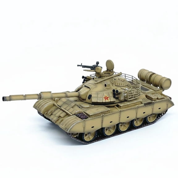 MERIGLARE 1 Pc 59D Battle Tank Model Armored Vehicle Collectible Desert Tan Finish Compact 1 to 72 Scale for Adults Desk Display