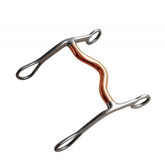 MERIGLARE 1 Stainless Steel Curb Bit Copper Mouth Low Port Design 5 Inch Size for Equestrian Riders