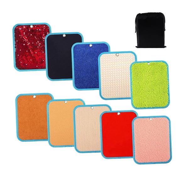 MERIGLARE 10 Pieces of Sensory Matsory Pads with Storage Bags, Structured Sensory Wall Plate for at Home, Development of Day Care Centers