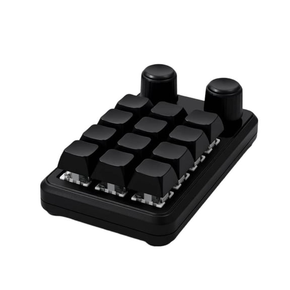 MERIGLARE 12-key Programmable Macro Pad RGB Backlit Hot-swappable Mechanical Keypad USB Wired Compact Shortcut Keyboard for Video Editing Productivity