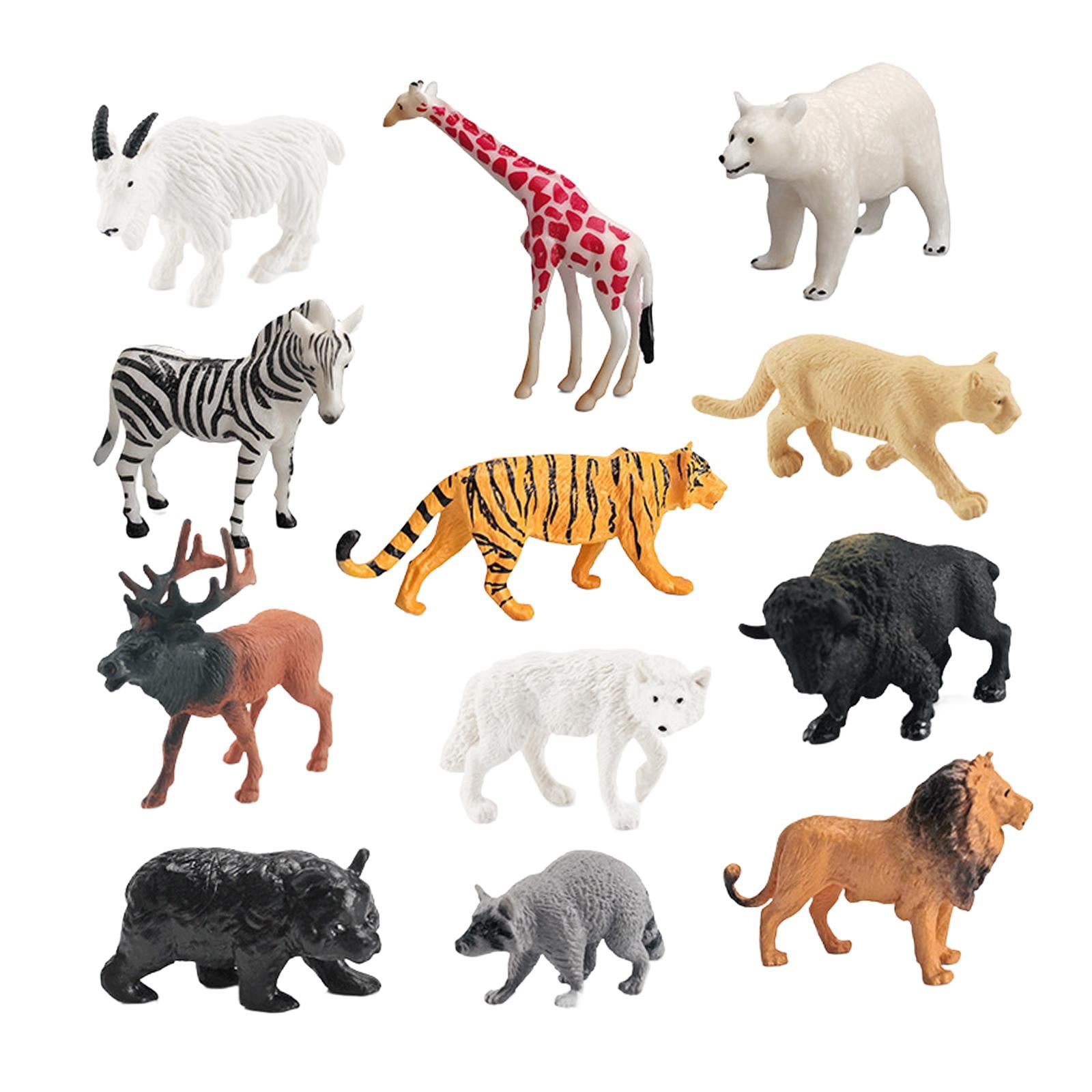 MERIGLARE 12Pcs Wildlife Animals Figurines Simulated Woodland Creatures ...