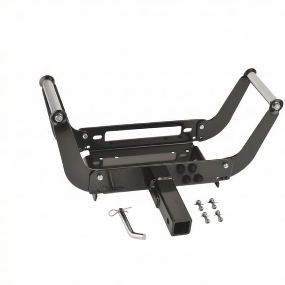 MERIGLARE 2 Pack Foldable Winch Mounting Bracket with 2 Inch Trailer Hitch Tube Quick Release Pin Universal Fit for Off-road Vehicle Trailer Towing