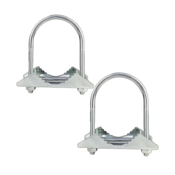 MERIGLARE 2 Pieces Antenna Mast Clamp Bracket U Bolts Pipe Mounting Assembly Pole Mounting Bracket Holder for Antenna Accessories Part