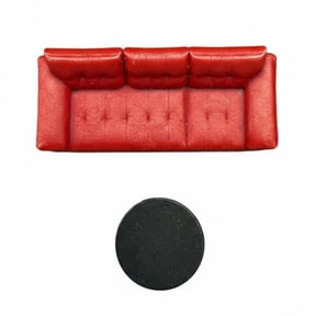 MERIGLARE 2 Pieces Sofa Table Set Diorama Furniture Resin Material Realistic Textured Finish for 1 64 Scale Car Displays and Garage Scenes
