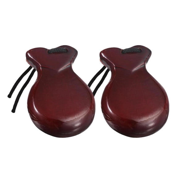 MERIGLARE 2 Pieces Spanish Castanets Flamenco Castanets Musical Learning Toys Hand Percussion Instruments for Classical Music Gathering brown