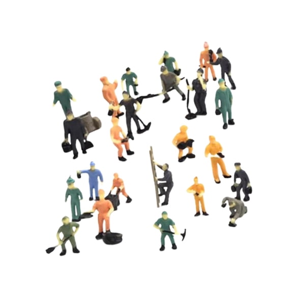 MERIGLARE 27x 1/87 Railway Worker Miniature Figures for Building Diorama Architectural