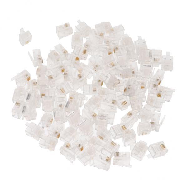 MERIGLARE 2x100Pcs RJ11 RJ-11 6P4C Modular Plug Telephone Cord ...