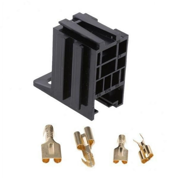 MERIGLARE 2x12V 4 Pin 30 Amp Automotive Relay Socket Holder Mounting Base with Terminals