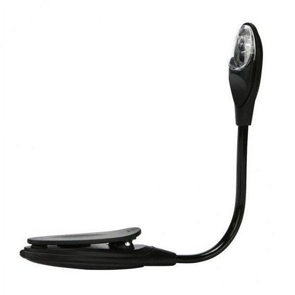 MERIGLARE 2xMini Clip Reading Light LED Reading Light Travel Light Clip Table Lamp Black , Black, 2 Pcs