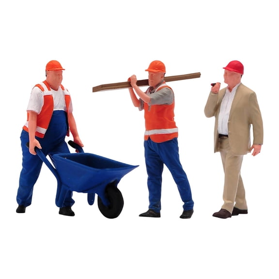 MERIGLARE 3 Pieces Miniature Figures Model Construction Building Worker People Figurine Resin Hand Painted Detailing Diorama Simulation Scene Props Suitable for gift giving home Style C