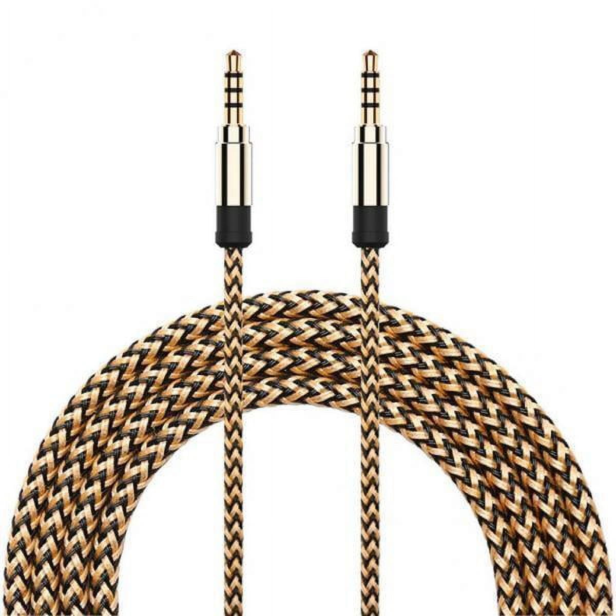 MERIGLARE 3x3.5mm Jack Audio Cable Nylon Braided Car Male to Male AUX