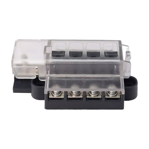 MERIGLARE 4 Circuit Fuse Box Compact Fuse Holder 1 in 4 Out Universal Replacement Waterproof Fuse Box Fuse Box Holder for Boat UTV