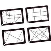 MERIGLARE 4 Pieces View Kit Composition Viewfinder Viewer with Proportion Ruler Lightweight Waterproof Portable Golden Triangle Tool Suitable for Art Edu Acrylic