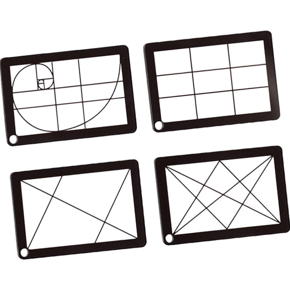 MERIGLARE 4 Pieces View Kit Composition Viewfinder Viewer with Proportion Ruler Lightweight Waterproof Portable Golden Triangle Tool Suitable for Art Edu Acrylic