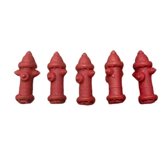 MERIGLARE 5 Pieces 1:64 Fire Hydrant Models Accessories DIY Mini Photo Props Micro Landscape Resin Tabletop Display Miniature Ornaments
