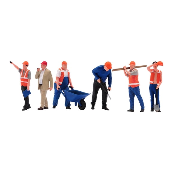 MERIGLARE 6 Pieces Miniature Figures Model Tiny People Figurine Simulation Diorama Figure Scene Props Decoration Worker Figure Crafted with Resin Suitable for Gift Giving Collectible Style A