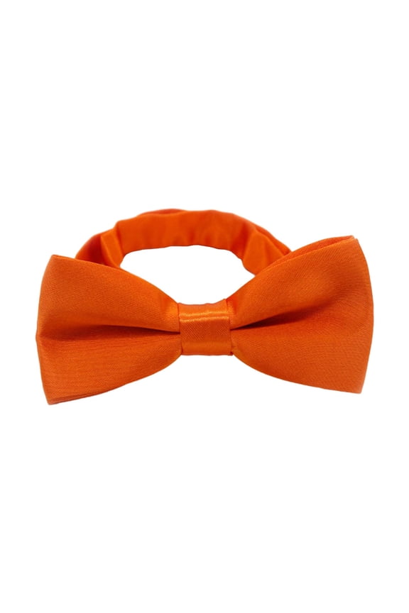 Adjustable Bow Ties Pre Tied Bow Tie Fashion Soft Child Polyester Boys Tux Bowties Kids Bow Tie for Banquet Stage Performance Orange