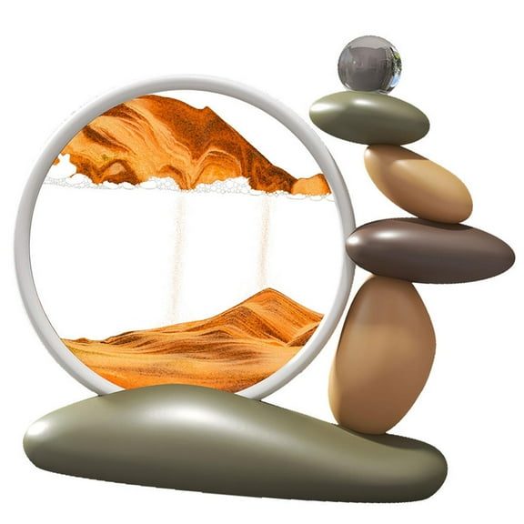 MERIGLARE Art Lightweight Landscape Scene with Stones Figurine for Dresser Orange