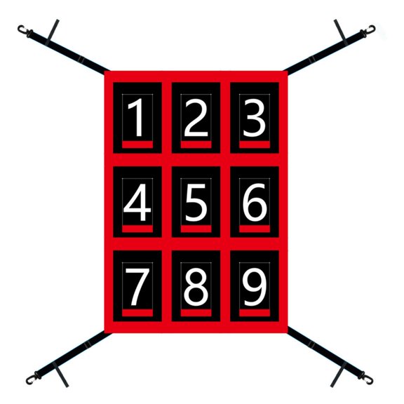 MERIGLARE Baseball Target Net Strike Zone Trainer Adjustable Straps Precision Numbered Grid for Focused Batting Practice for Youth to Adult Players and Team Drills