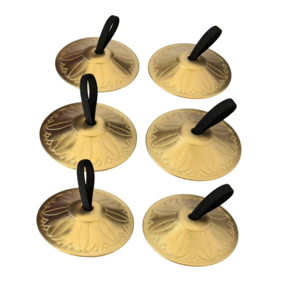 MERIGLARE Belly Dance Finger Cymbals Musical Instrument Rhythm beats Birthday Party Equipment Elastic Loop 5cm Lightweight Finger Zills 6Pcs