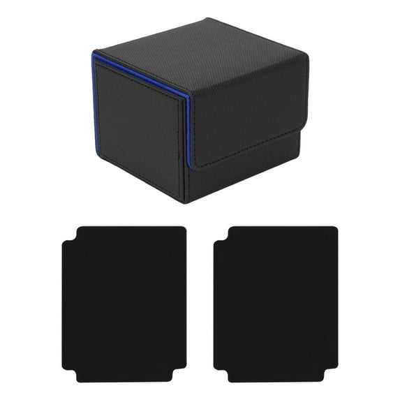 MERIGLARE Card Deck Box Playing Card Box Gathering Card Toy Container Sleeved Cards Holder Plaid Black Blue
