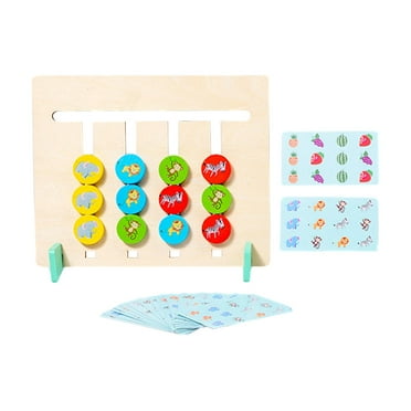 MERIGLARE Color Matching Slide Puzzle Montessori Toys, Family Games Brain Teasers Logical Game, Preschool Educational Toys for Boys Girls Fruit