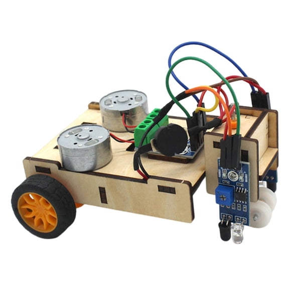 MERIGLARE DIY Line Tracking Robot Car Kit 4.3x3.5x2.4inch Professional Educational Toy